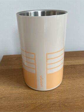 Retro vintage style Society6 Mod Cream & Peach Striped Wine Chiller